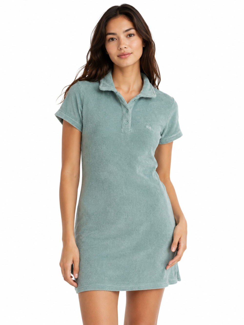 Tna Women's Blue Soft Terry Polo Dress - Size S
